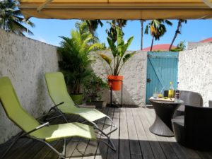 Vue terrasse + store banne